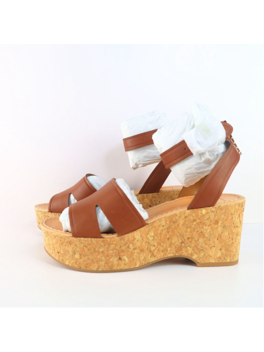 Dolce Vita Linda Cork Platform Slingback Sandal Brown Size 8.5- 0310 - Picture 3 of 14